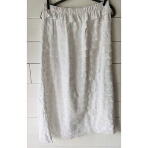 Layered Tiered White Boho Maxi Skirt, festival, feminine, coachella, soft girl